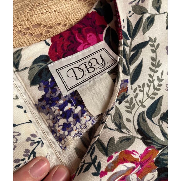 Vintage 90s Dress 1990s Floral Casual Cute Pencil Pinup Spring Retro Size Small - Picture 6 of 7